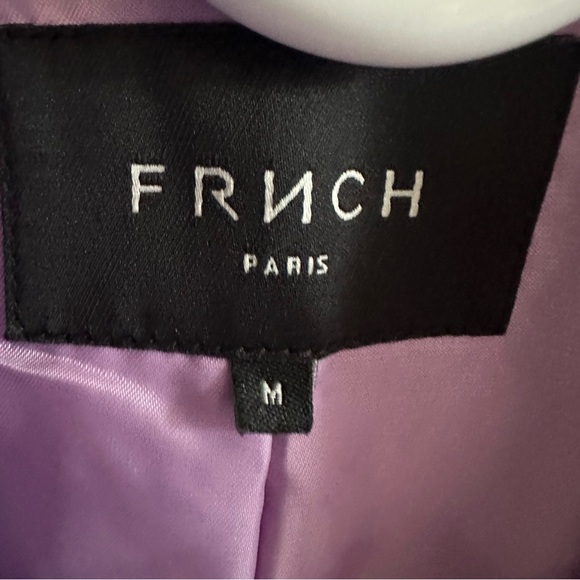 FRNCH Paris Purple 1 Button Blazer Faux Pockets Button Cuffs Womens Medium - Picture 5 of 7
